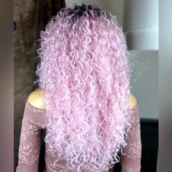 Long Kinky Curly Lace Front Wig - Picture 7 of 9